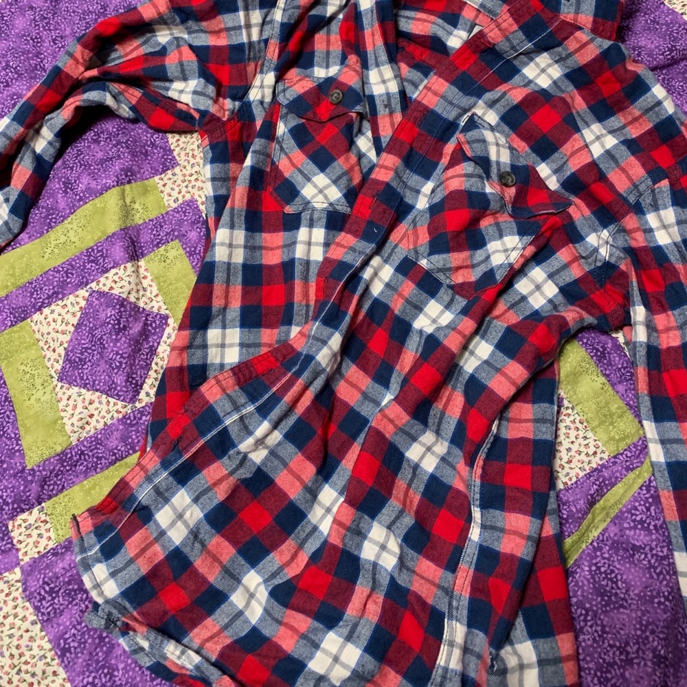 Plaid button down shirt